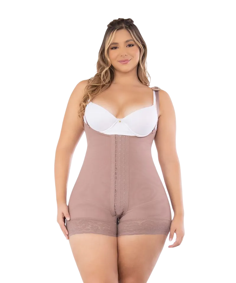 Faja De Compresion Alta Straples  3 lineas de Broches Ajustable Cachetera