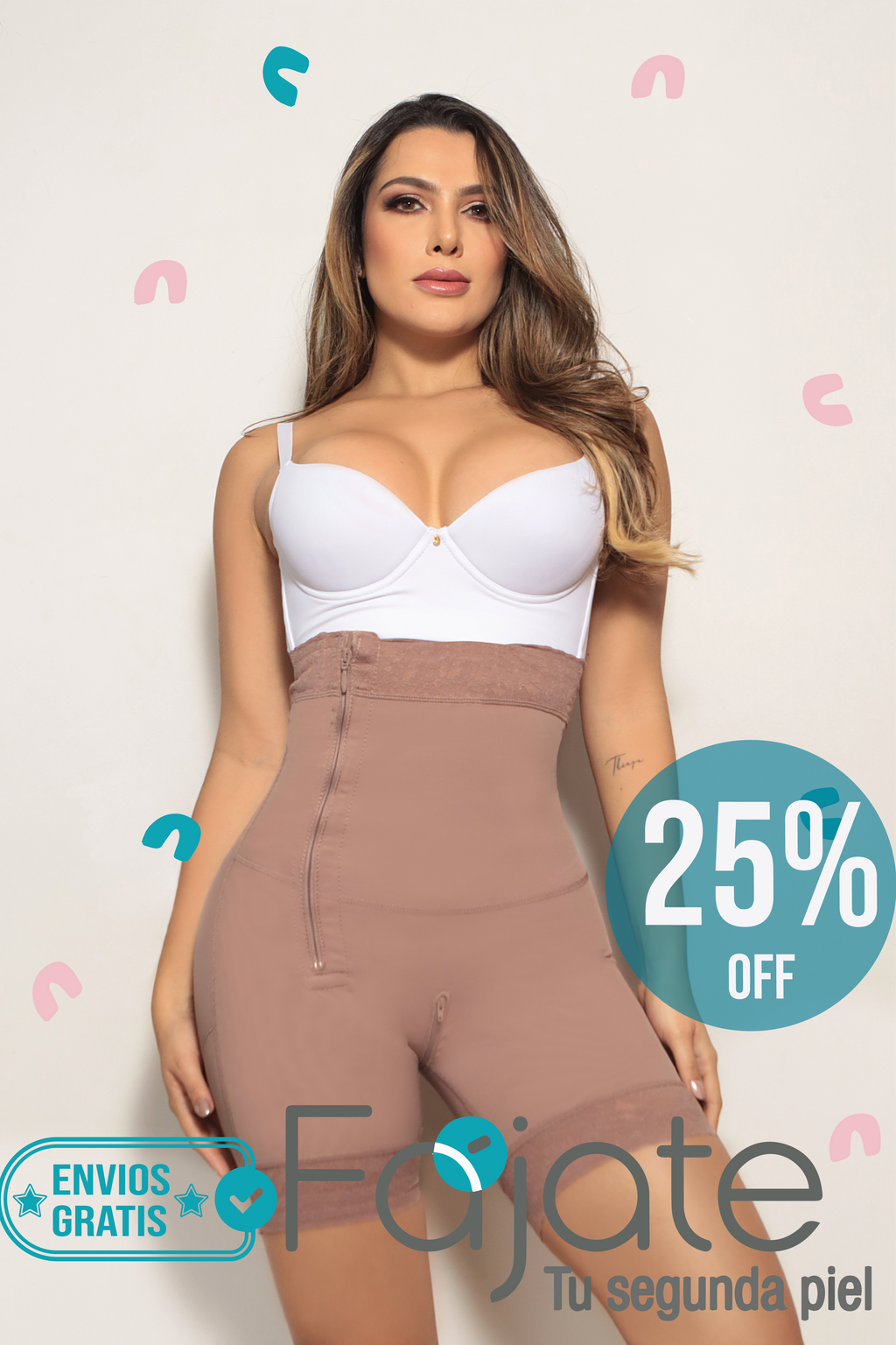 Faja De Compresion Media Uso Diario  Cierre lateral