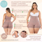 Faja De Compresion Alta Straples  3 lineas de Broches Ajustable Cachetera