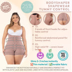 Faja De Compresion Alta Straples  3 lineas de Broches Ajustable Cachetera