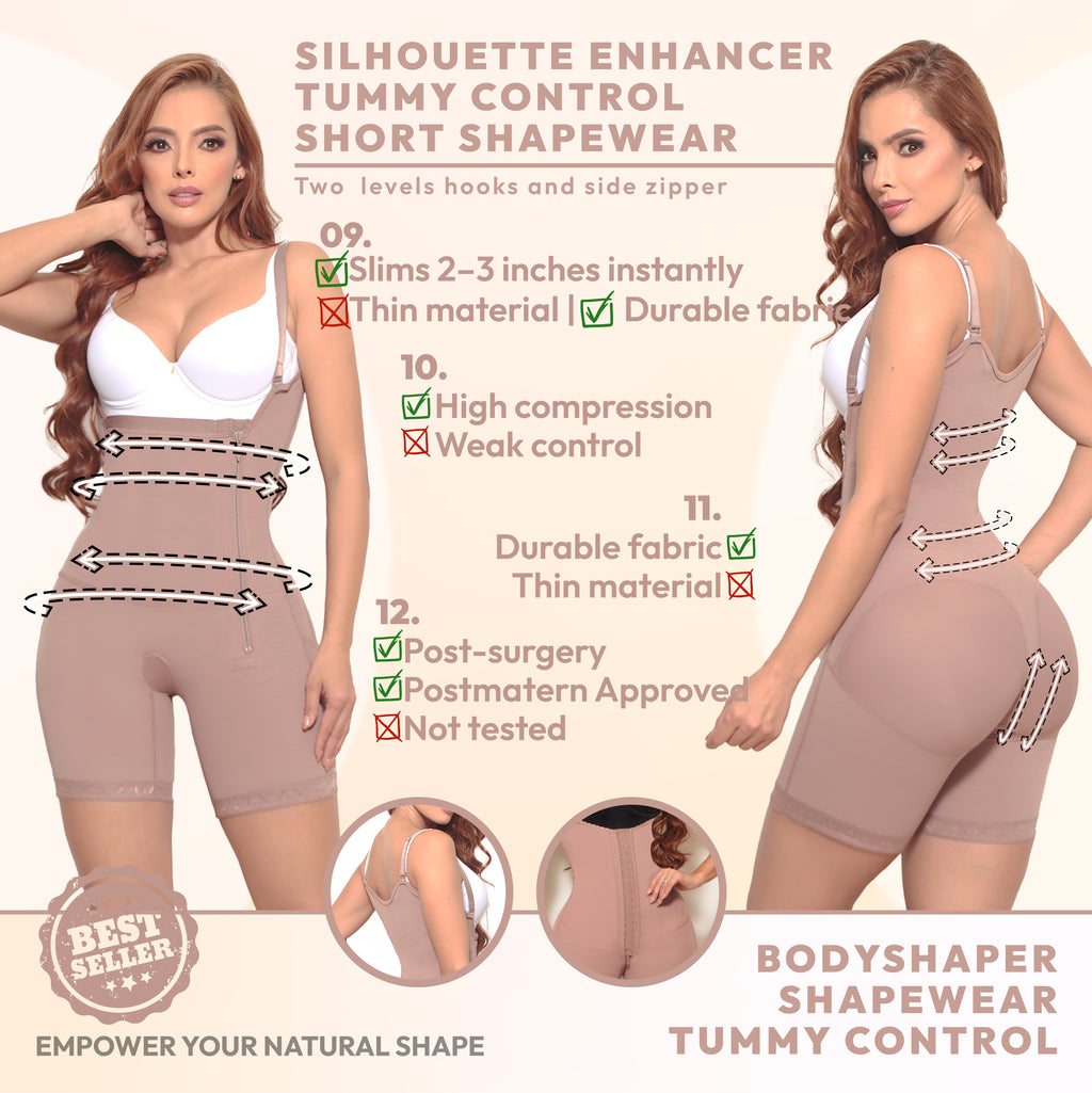 Faja De Compresion Alta Cierre lateral  y broche Invisible Media Pierna