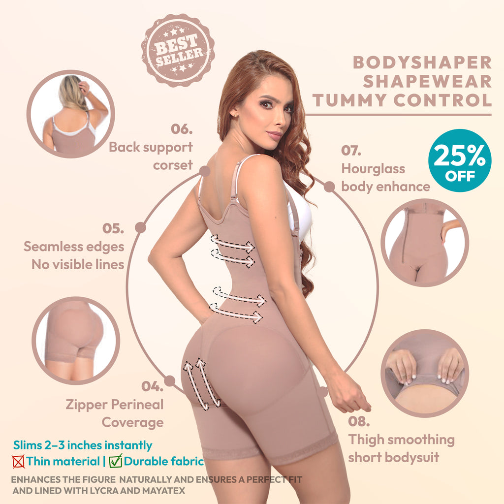 Faja De Compresion Alta Cierre lateral  y broche Invisible Media Pierna