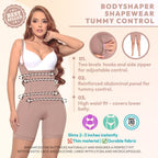 Faja De Compresion Alta Cierre lateral  y broche Invisible Media Pierna