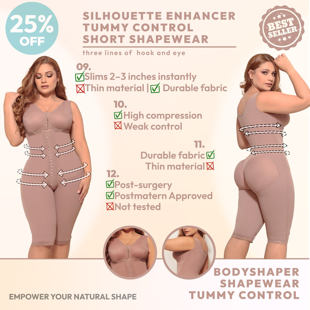 Full Body Faja 3 lineas de Broches Ajustable Pierna Larga