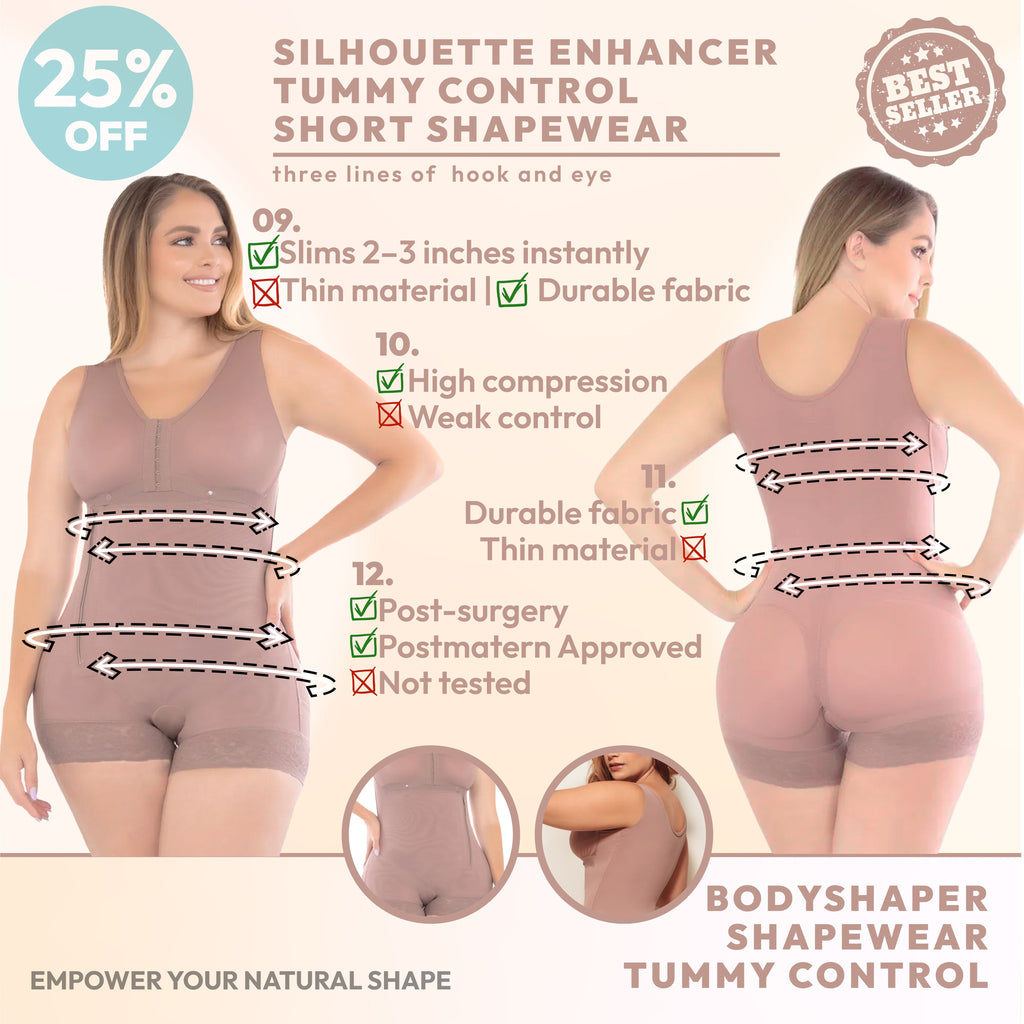 Full Body Faja 3 lineas de Broches Ajustable Corta